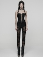 Black Gothic 3D Foral Mesh Lace Leggings for Women