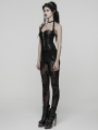 Black Gothic 3D Foral Mesh Lace Leggings for Women