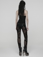 Black Gothic 3D Foral Mesh Lace Leggings for Women