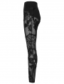 Black Gothic 3D Foral Mesh Lace Leggings for Women