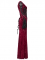 Red Gorgeous Gothic Velvet High Slit Fishtail Dress