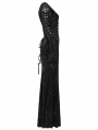 Black Gorgeous Gothic Velvet High Slit Fishtail Dress
