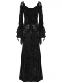 Black Gorgeous Gothic Velvet High Slit Fishtail Dress