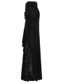 Black Gothic Gorgeous Velvet Beaded Tassel Fishtail Maxi Skirt