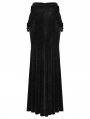 Black Gothic Gorgeous Velvet Beaded Tassel Fishtail Maxi Skirt