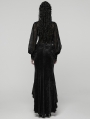 Black Retro Gothic Lace Embroidered Chiffon Shirt for Women