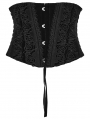 Black Gothic Rose Lace Applique Velvet Corset Waistband