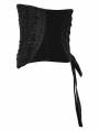 Black Gothic Rose Lace Applique Velvet Corset Waistband