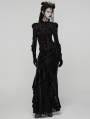 Black and Red Gothic Rose Lace Applique Velvet Corset Waistband