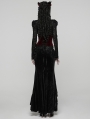 Black and Red Gothic Rose Lace Applique Velvet Corset Waistband