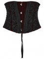 Black and Red Gothic Rose Lace Applique Velvet Corset Waistband