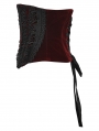 Black and Red Gothic Rose Lace Applique Velvet Corset Waistband