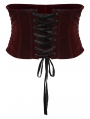 Black and Red Gothic Rose Lace Applique Velvet Corset Waistband