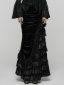 Black Gothic Victorian Gorgeous Velvet Tiered Maxi Skirt