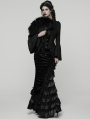 Black Gothic Victorian Gorgeous Velvet Tiered Maxi Skirt