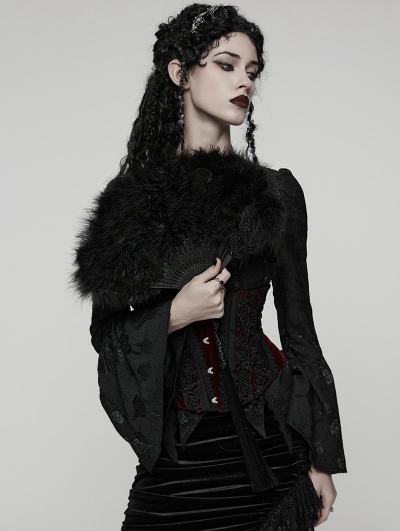 Black Chinese Style Tassel Pendant Feather Fan