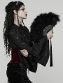 Black Chinese Style Tassel Pendant Feather Fan