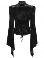 Black Sexy Gothic Gorgeous Velvet Lace Shirt for Women