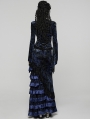 Black and Blue Sexy Gothic Gorgeous Velvet Lace Shirt for Women