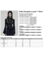 Black and Blue Sexy Gothic Gorgeous Velvet Lace Shirt for Women