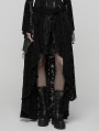 Black Gothic Spider Web Mesh Lace High-Low Skirt