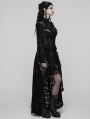 Black Gothic Spider Web Mesh Lace High-Low Skirt