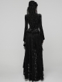 Black Gothic Spider Web Mesh Lace High-Low Skirt