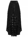 Black Gothic Spider Web Mesh Lace High-Low Skirt