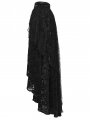 Black Gothic Spider Web Mesh Lace High-Low Skirt
