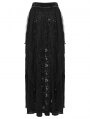 Black Gothic Spider Web Mesh Lace High-Low Skirt