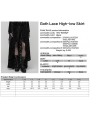 Black Gothic Spider Web Mesh Lace High-Low Skirt