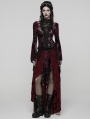 Red and Black Sexy Gothic Gorgeous Velvet Lace Shirt for Women