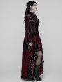 Red and Black Sexy Gothic Gorgeous Velvet Lace Shirt for Women