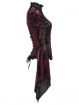 Red and Black Sexy Gothic Gorgeous Velvet Lace Shirt for Women