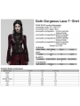 Red and Black Sexy Gothic Gorgeous Velvet Lace Shirt for Women