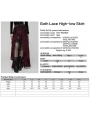 Red and Black Gothic Spider Web Mesh Lace High-Low Skirt