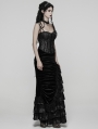 Black Gothic Rose Jacquard Corset Top for Women