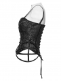 Black Gothic Rose Jacquard Corset Top for Women