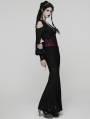 Red and Black Gothic Gorgeous Embossed Leather Waistband