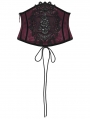 Red and Black Gothic Gorgeous Embossed Leather Waistband