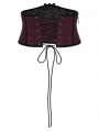 Red and Black Gothic Gorgeous Embossed Leather Waistband