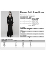 Black Elegant Gothic Sheer Mesh Plunging V-Neck Maxi Dress
