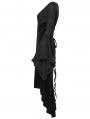 Black Gothic Velvet Ruffled Long Sleeve High-Low Dress