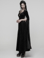 Black Sexy Gothic Historical Inspired Rose Velvet Long Dress