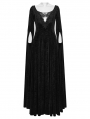 Black Sexy Gothic Historical Inspired Rose Velvet Long Dress