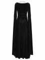 Black Sexy Gothic Historical Inspired Rose Velvet Long Dress