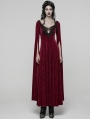 Red Sexy Gothic Historical Inspired Rose Velvet Long Dress