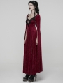 Red Sexy Gothic Historical Inspired Rose Velvet Long Dress