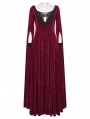 Red Sexy Gothic Historical Inspired Rose Velvet Long Dress