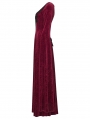 Red Sexy Gothic Historical Inspired Rose Velvet Long Dress